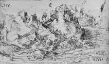 View over a Valley with Mountains Beyond c1480 (1945). Artist: Leonardo da Vinci