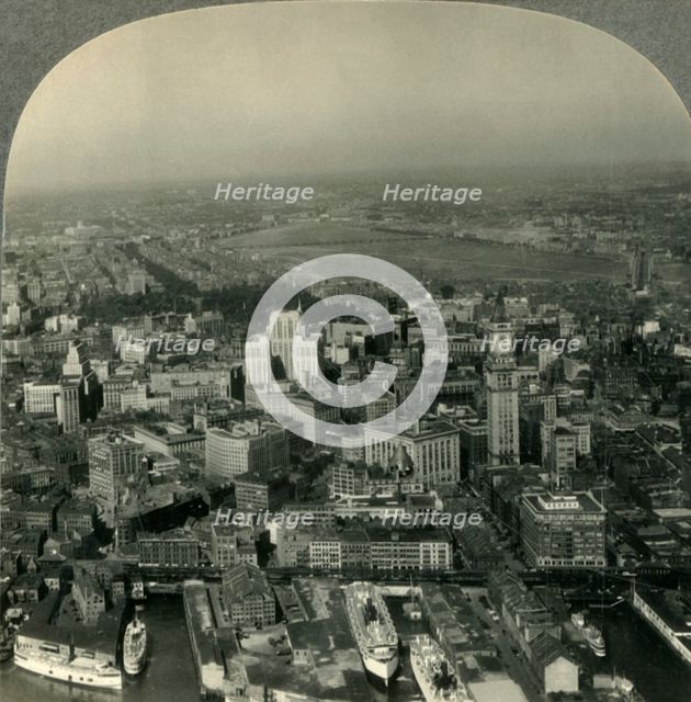 'View over Boston, Mass., from an Airplane', c1930s. Creator: Unknown.