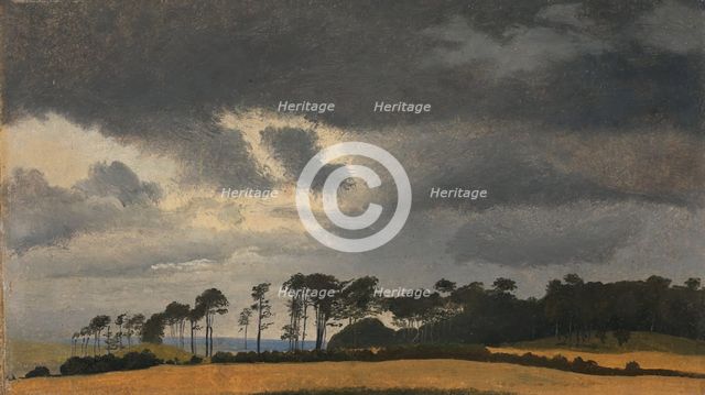 View over Kattegat and Hesselo, 1838. Creator: Johan Thomas Lundbye.