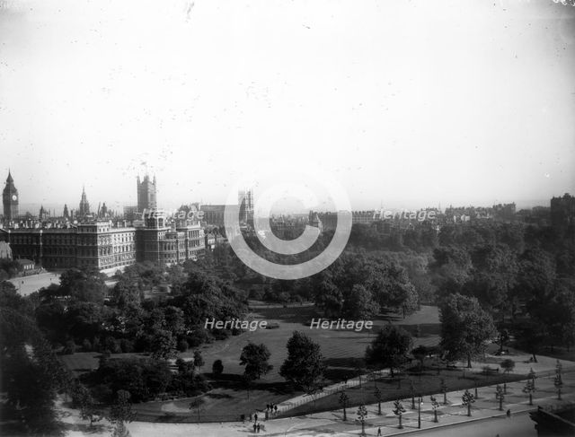 View over St James's Park, London, c1905. Artist: Unknown