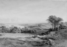 View over Skanderborg from Edelsborgmark, 1842. Creator: Louis Gurlitt