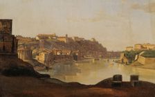 View over the Tiber to the Aventine, Rome, c1820. Creator: Gustaf Soderberg