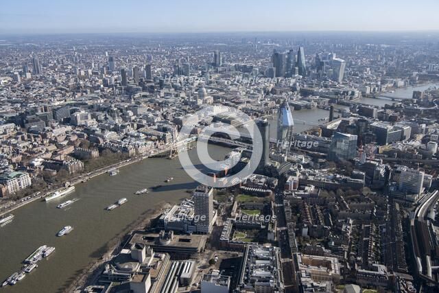 View over the City of London from the South Bank, London, 2018. Creator: Historic England Staff Photographer.