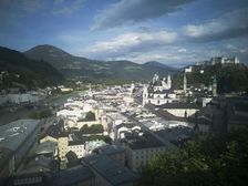 View over the city of Salzburg from the Monchberg, 2022. Creator: Ethel Davies
