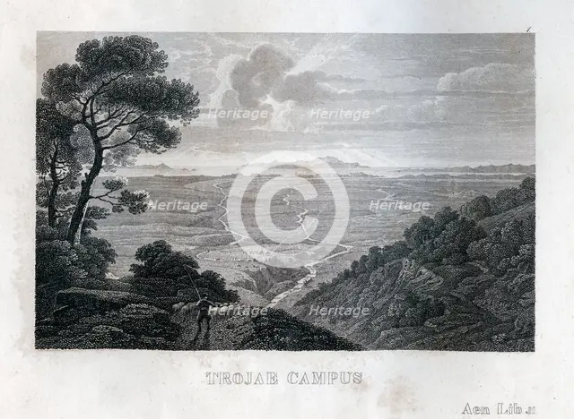 View over the fields of Troy, c1833. Creator: Unknown.