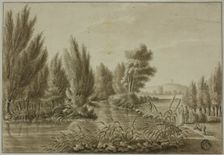 View Over the Leine near Gottingan Toward Rosdorf Warte, n.d. Creator: Unknown