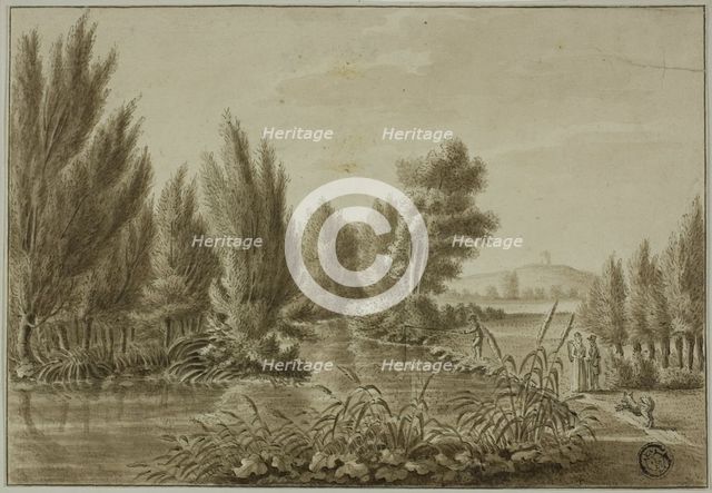 View Over the Leine near Gottingan Toward Rosdorf Warte, n.d. Creator: Unknown.