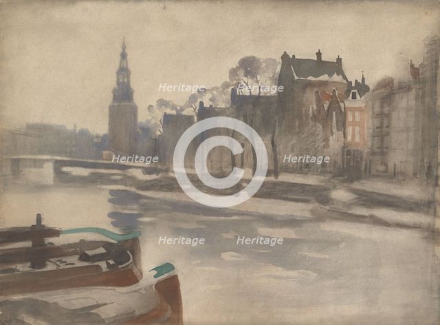View over the Oude Schans on the Montelbaanstoren, 1870-1923. Creator: Willem Witsen.
