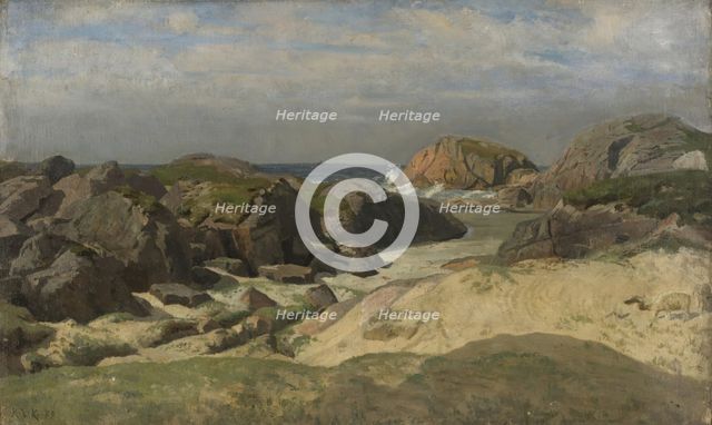 View over the Sea from Ogna, Jæren, 1878. Creator: Kitty Lange Kielland.
