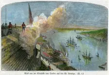 View over the St Lawrence River from the citadel of Quebec, Canada, c1875