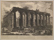 View showing the remains of a large enclosure of columns..., from Différentes vues de ..., ca. 1748. Creator: Giovanni Battista Piranesi