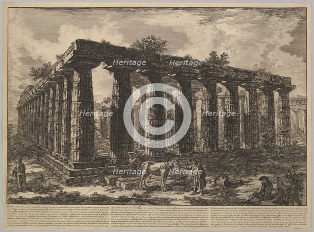 View showing the remains of a large enclosure of columns..., from Différentes vues de ..., ca. 1748. Creator: Giovanni Battista Piranesi.