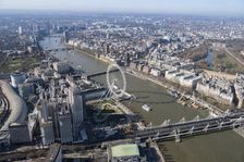 View south-west along the River Thames towards Westminster, London, 2018. Creator: Historic England Staff Photographer