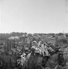 View south from the roof of Southwood Heights over Cholmeley Crescent, , Highgate, probably 1970s. Creator: John Gay