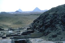 View south from the Step Pyramid to the Dashur necropolis, Saqqara, Egypt