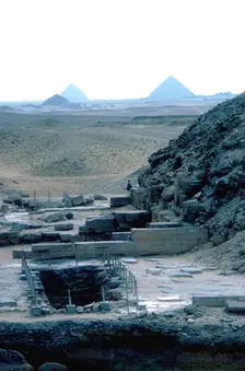 View south from the Step Pyramid to the Dashur necropolis, Saqqara, Egypt