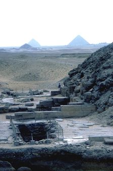 View south from the Step Pyramid to the Dashur necropolis, Saqqara, Egypt