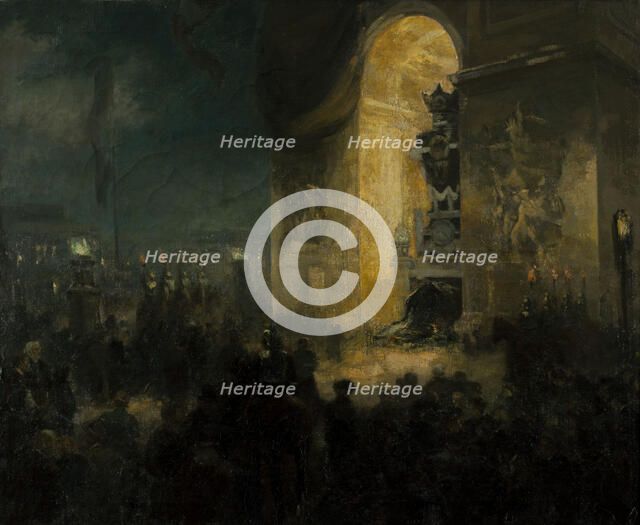 Vigil under the Arc de Triomphe, c1903. Creator: Alfred Philippe Roll.