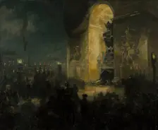 Vigil under the Arc de Triomphe, c1903. Creator: Alfred Philippe Roll