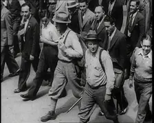 Vigilantes Carrying Guns Patrol the Streets To Fight Crime and Gang Warfare, 1932. Creator: British Pathe Ltd