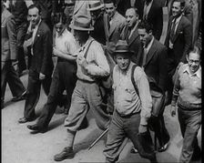 Vigilantes Carrying Guns Patrol the Streets To Fight Crime and Gang Warfare, 1932. Creator: British Pathe Ltd