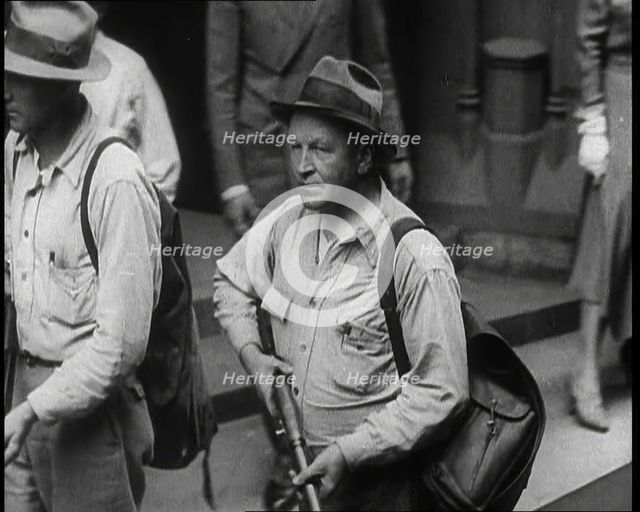 Vigilantes Carrying Guns Patrol the Streets To Fight Crime and Gang Warfare, 1932. Creator: British Pathe Ltd.