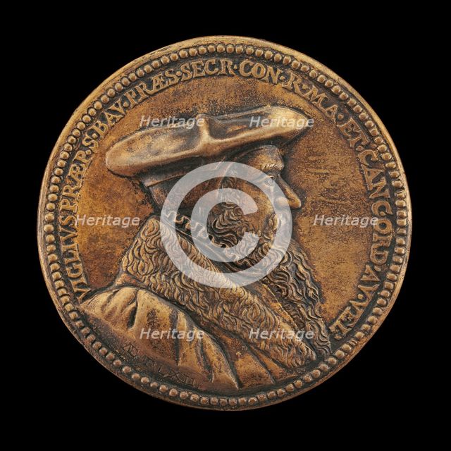 Viglius van Aytta of Zuichem, 1507-1577, Lawyer and Humanist [obverse], 1568. Creator: Jacques Jonghelinck.