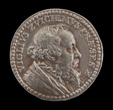 Viglius van Aytta of Zuichem, 1507-1577, Lawyer and Humanist [obverse]. Creator: Jacques Jonghelinck