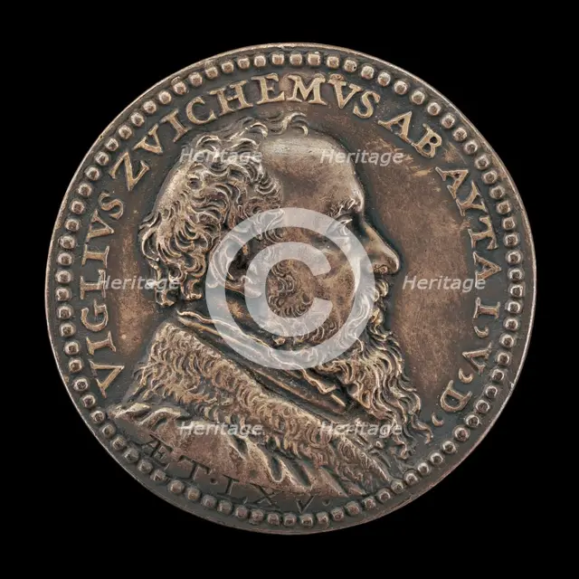 Viglius van Aytta of Zuichem, 1507-1577, Lawyer and Humanist [obverse], 1571. Creator: Jacques Jonghelinck.