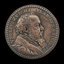 Viglius van Aytta of Zuichem, 1507-1577, Lawyer and Humanist [obverse], 1571. Creator: Jacques Jonghelinck