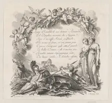 Vignette for the first chant of Roland Furieux, 18th century. Creator: Jean Charles Baquoy