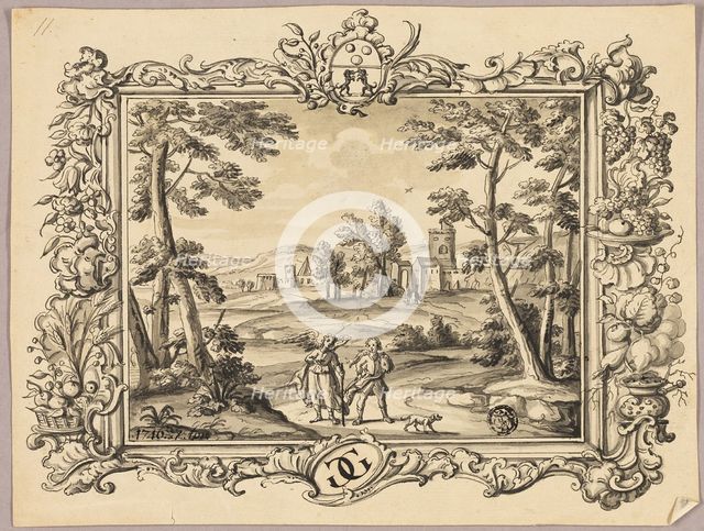 Vignette of Tobias and the Angel, n.d. Creator: Style of Henry Fuseli (Swiss, active in England,.