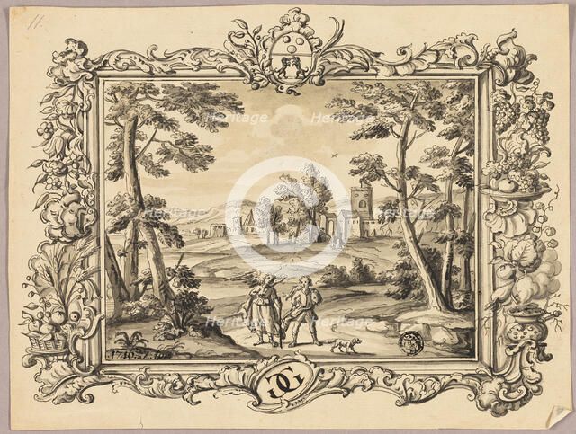 Vignette of Tobias and the Angel, n.d. Creator: Style of Henry Fuseli (Swiss, active in England,.