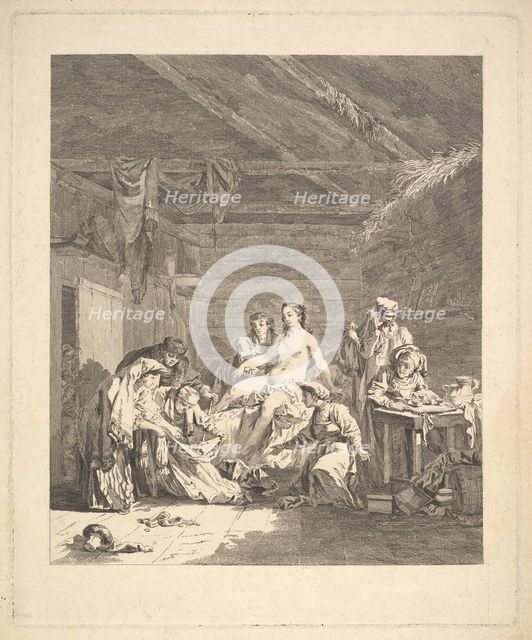 Vignette of the first volume, page 165: Usage des Russes après le Mariage et avant la Noce..., 1767. Creator: Augustin de Saint-Aubin.