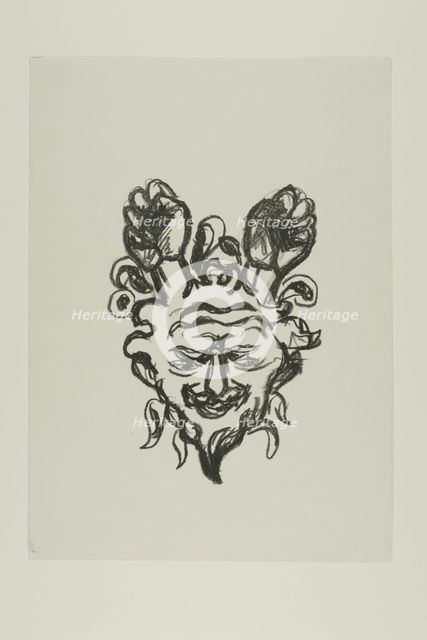 Vignette: Satyr's Head, 1908/09. Creator: Edvard Munch.