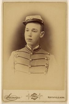 Vignette portrait of a young soldier, 1870s. Creator: Ira E Sumner