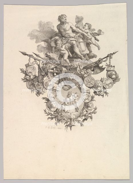 Vignette with Hephaestus and Putti, 1779. Creator: Jean Baptiste Marie Huet.