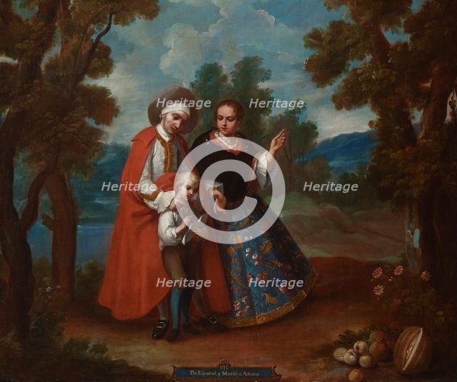 VII. From Spaniard and Morisca, Albino (De español y morisca, albino) (image 1 of 6), c1760. Creator: Juan Patricio Morlete Ruiz.