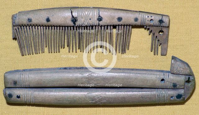 Viking Bone Comb and Comb Case. Artist: Unknown