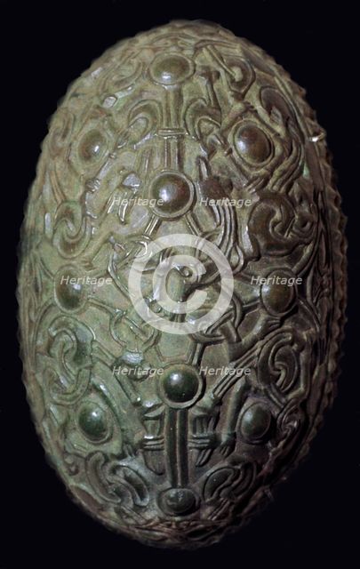 Viking bronze and tortoise-shell brooch, c.8th-11th century. Artist: Unknown