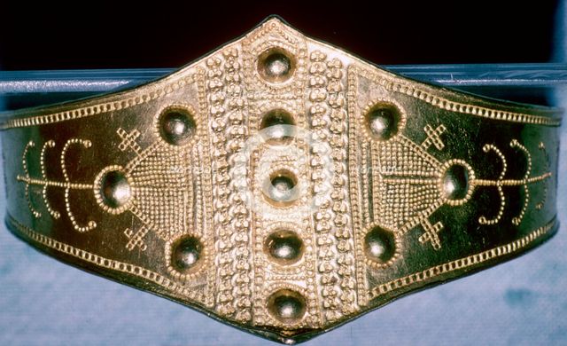 Viking gold arm-ring with tree of life symbols, 9th century. Artist: Unknown