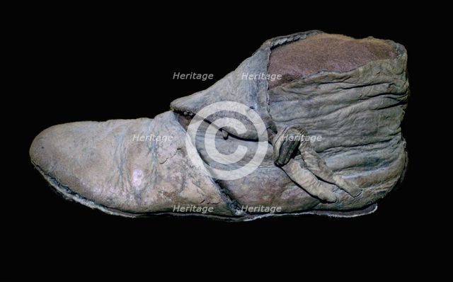 Viking leather boot, 10th century. Artist: Unknown