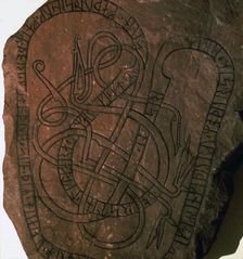 Viking runes on a gravestone
