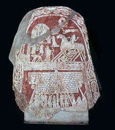 Viking stele showing Odin's horse Sleipnir