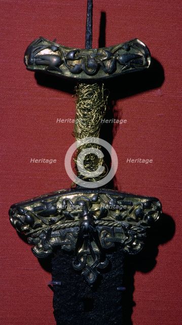 Viking sword with silver and gold hilt, 8th-11th century. Artist: Unknown