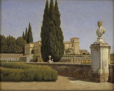 Villa Albani seen from the Garden, Rome, 1814-1816. Creator: CW Eckersberg