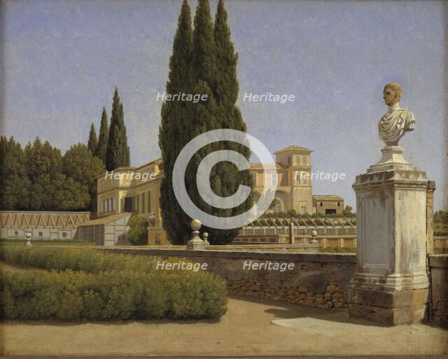 Villa Albani seen from the Garden, Rome, 1814-1816. Creator: CW Eckersberg.