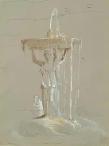 Villa Borghese - Fountain, 1824. Creator: James William Giles
