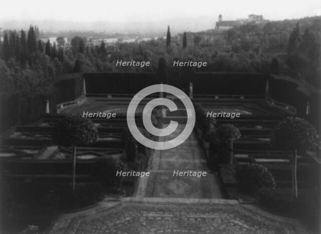 Villa I Tatti, estate of art historian Bernard Berenson, Ponte a Mensola, Italy: Garden, 1925. Creator: Frances Benjamin Johnston.
