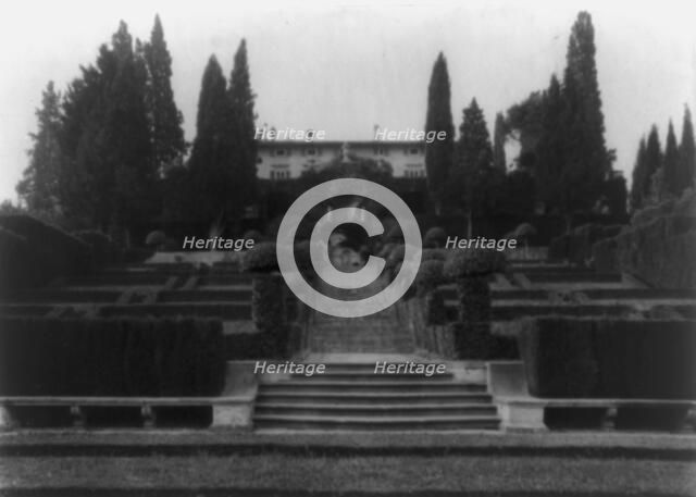 Villa I Tatti, estate of art historian Bernard Berenson, Ponte a Mensola, Italy: Garden..., 1925. Creator: Frances Benjamin Johnston.